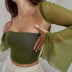 solid color slim tube top vest with long-sleeved top set NSBJD138016