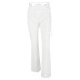 pantalones rectos delgados de encaje hueco plisado de cintura alta de color sólido NSBJD138030