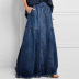 straps brushed elastic waist simple denim skirt NSGYY138041
