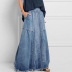 straps brushed elastic waist simple denim skirt NSGYY138041