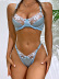 sling wrap chest  stitching flower embroidery solid color underwear Two-piece Set NSSSW137319