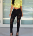 hole high waist slim casual solid color jeans NSGJW137335