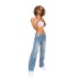 loose ripped high waist wide leg casual jeans NSGJW137336