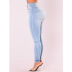 high waist slim casual solid color jeans NSGJW137338