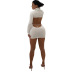 Stand Collar Backless Long Sleeve Slim short Solid Color Dress NSLHC137356