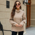 turtleneck twist loose long sleeve warm solid color sweater NSWJY137379