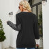 round neck loose long sleeve color matching sweater NSWJY137382