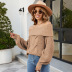 one-word shoulder loose long sleeve solid color knitted sweater NSWJY137384