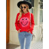 round neck loose long sleeve smile leopard print sweater NSWJY137385