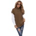 sleeveless turtleneck loose solid color knitted vest NSWJY137386