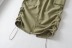 Falda de mezclilla de color sólido con abertura con cordón lateral y bolsillo de herramientas NSXDX137395