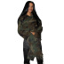long sleeve lapel loose short camouflage denim jacket NSLHC137399