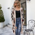 loose long sleeve Leopard Knit Cardigan NSWJY137430