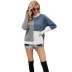 round neck long sleeve loose color matching sweater NSWJY137431
