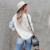 turtleneck loose long sleeve color matching knitted sweater NSWJY137439