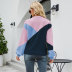 round neck warm long sleeve loose color matching sweater NSWJY137440