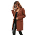 loose long sleeved lapel mid-length solid color blazer NSHNF137462