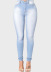 jeans ajustados de cintura alta de color sólido elásticos NSGJW137473