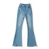 Flanged high waist flared stretch solid color jeans NSXDX137476