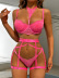 sling wrap chest high waist solid color underwear three-piece set NSSSW137510