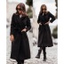 double-breasted long-sleeved lapel button woolen coat NSYF138758