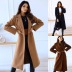 solid color double-breasted long-sleeved lapel button coat NSYF138762