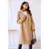 double-breasted mid-length long sleeve woolen coat NSYF138763