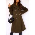 double-breasted mid-length long sleeve woolen coat NSYF138763