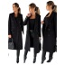 solid color simple long-sleeved double-breasted woolen coat NSYF138764