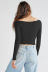 solid color slim stretch knitted U-neck bottoming shirt NSMDF138795