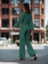 solid color lantern sleeve reversible top high-waist wide-leg pants two-piece lounge set NSMDF138801