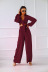 solid color lantern sleeve reversible top high-waist wide-leg pants two-piece lounge set NSMDF138801
