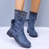 solid color thick heels lace up boots NSYBJ138812