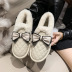 Bow-knot cotton plus velvet soft-soled slip-on shoes NSYBJ138816