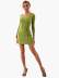 solid color backless waist high elastic sheath dress NSYSQ138834