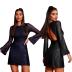 Slim Fit see-through High Waist Backless A-line Dress NSXLY138850