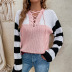 color matching striped knitted pullover straps sweater NSMMY138864