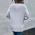 suéter de manga acampanada con cuello en V de color liso NSMMY138865