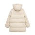 abrigo suelto de algodón de manga larga con cuello con capucha de color liso NSAM138887