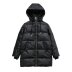 abrigo suelto de algodón de manga larga con cuello con capucha de color liso NSAM138887