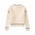 Contrast Color Thread Decorative long sleeve Sweater NSAM138889