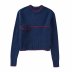 Contrast Color embroidery Thread Decoration long sleeve Sweater NSAM138890