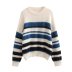 striped printed pullover long sleeve sweater NSAM138892