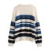 striped printed pullover long sleeve sweater NSAM138892