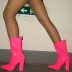 candy-colored bright leather pointed toe thick high-heeled boots NSZLX138909