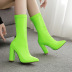 candy-colored bright leather pointed toe thick high-heeled boots NSZLX138909
