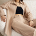solid color long-sleeved ladies PU leather shirt jacket NSPBY138915