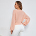 solid color v-neck loose long-sleeved pullover sweater NSYSQ138917