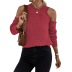 suéter suelto de manga larga con cuello redondo y hombros descubiertos de color sólido NSYSQ138918