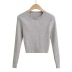solid color round neck long-sleeved pullover sweater NSAM138922